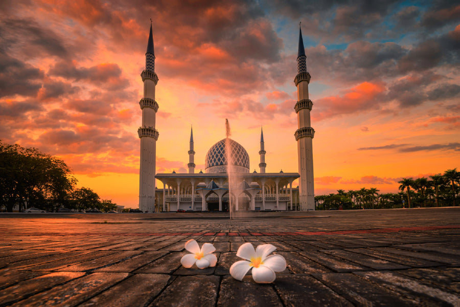 Abdul Aziz Shah Mosque Sunset Photograph Print 100% Australian Made