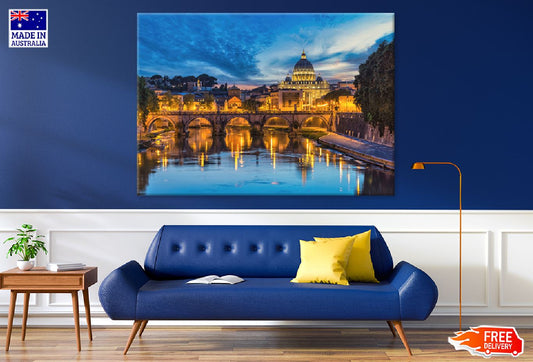 St. Peter's Basilica & River Rome Photograph Print 100% Australian Made