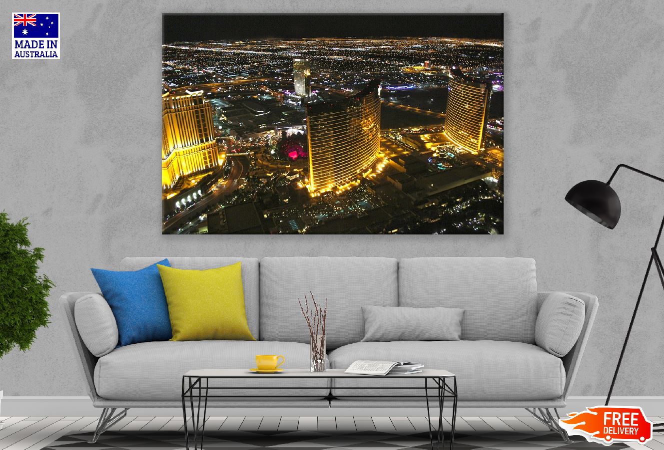 Nevada Paris Las Vegas USA Night View Photograph Print 100% Australian Made