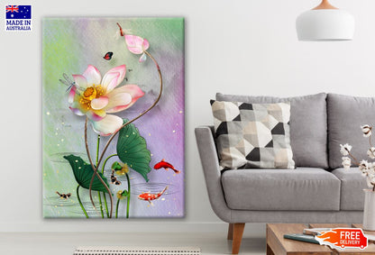 Colorful Flowers & Fish Painting Print 100% Australian Made