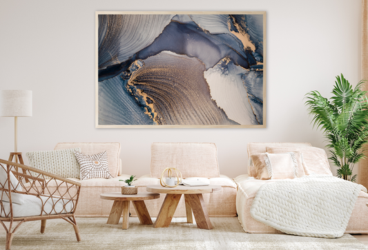 Brown & Blue Abstract Design Home Decor Premium Quality Poster Print Choose Your Sizes