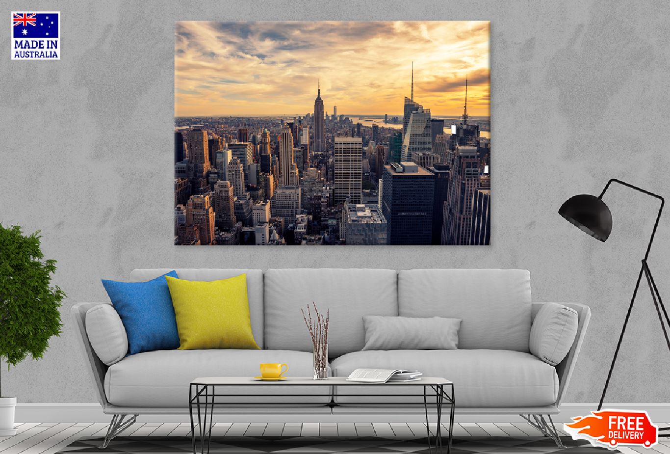 Manhattan Cityscape Sunset View Photograph Print 100% Australian Made