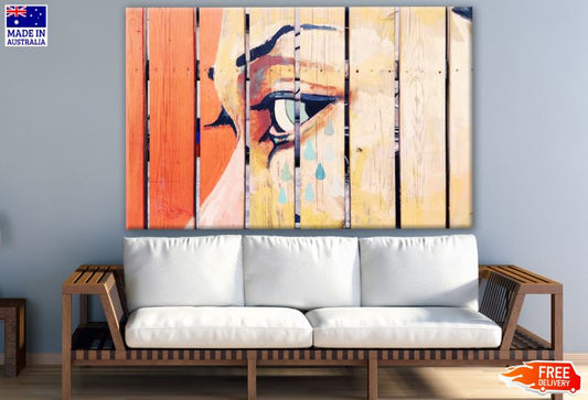 Girl Face on a Wooden Fence Painting Photograph Print 100% Australian Made