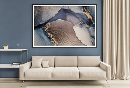 Brown & Blue Abstract Design Home Decor Premium Quality Poster Print Choose Your Sizes