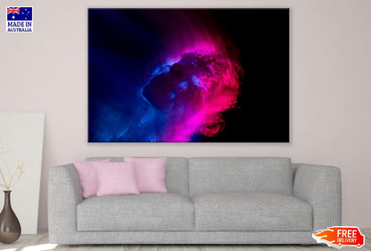 Digital Pink & Blue Human Face Abstract Design Print 100% Australian Made