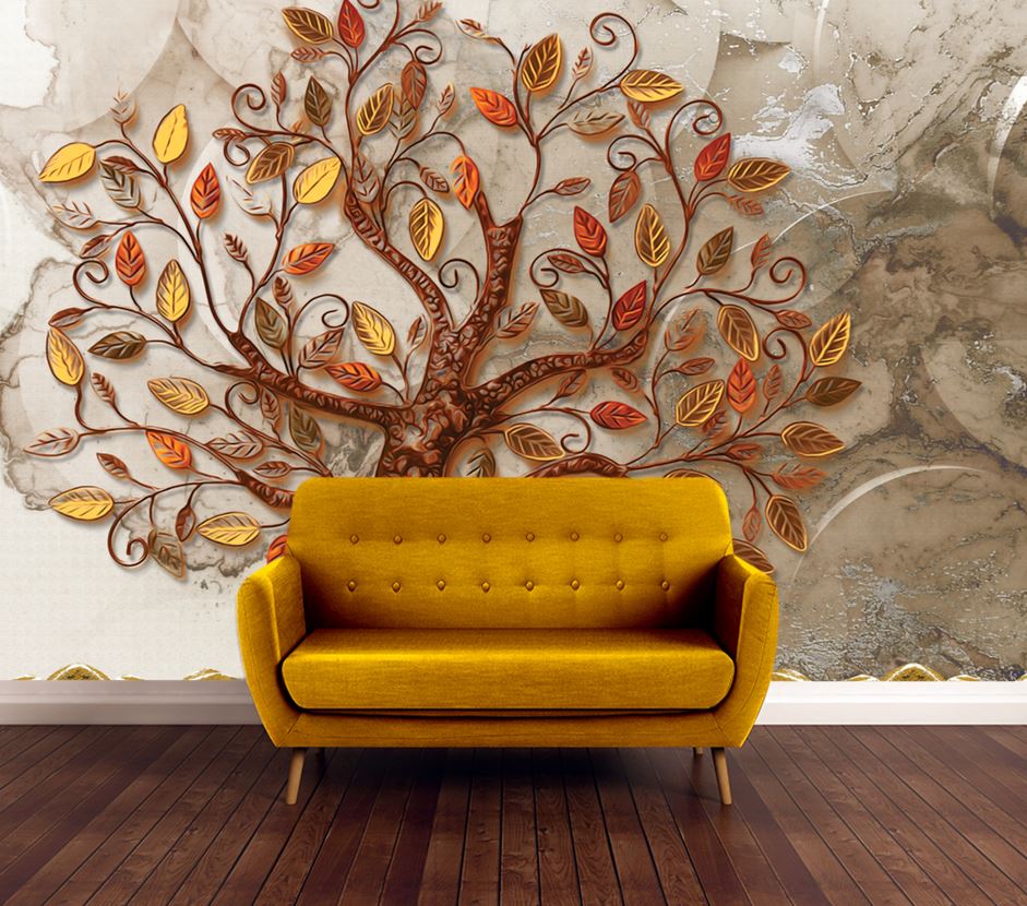 Wallpaper Murals Peel and Stick Removable Fractal Floral Tree Design High Quality