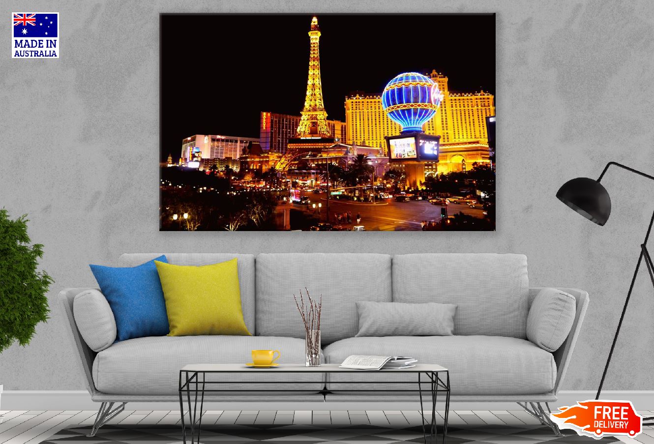 Paris Las Vegas USA Night View Photograph Print 100% Australian Made
