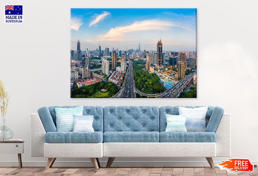 Shanghai Skyline View Photograph in China Print 100% Australian Made