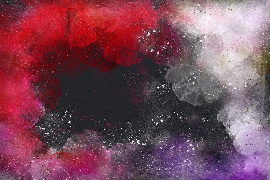 Purple Red & Grey Smoke Abstract Design Print 100% Australian Made