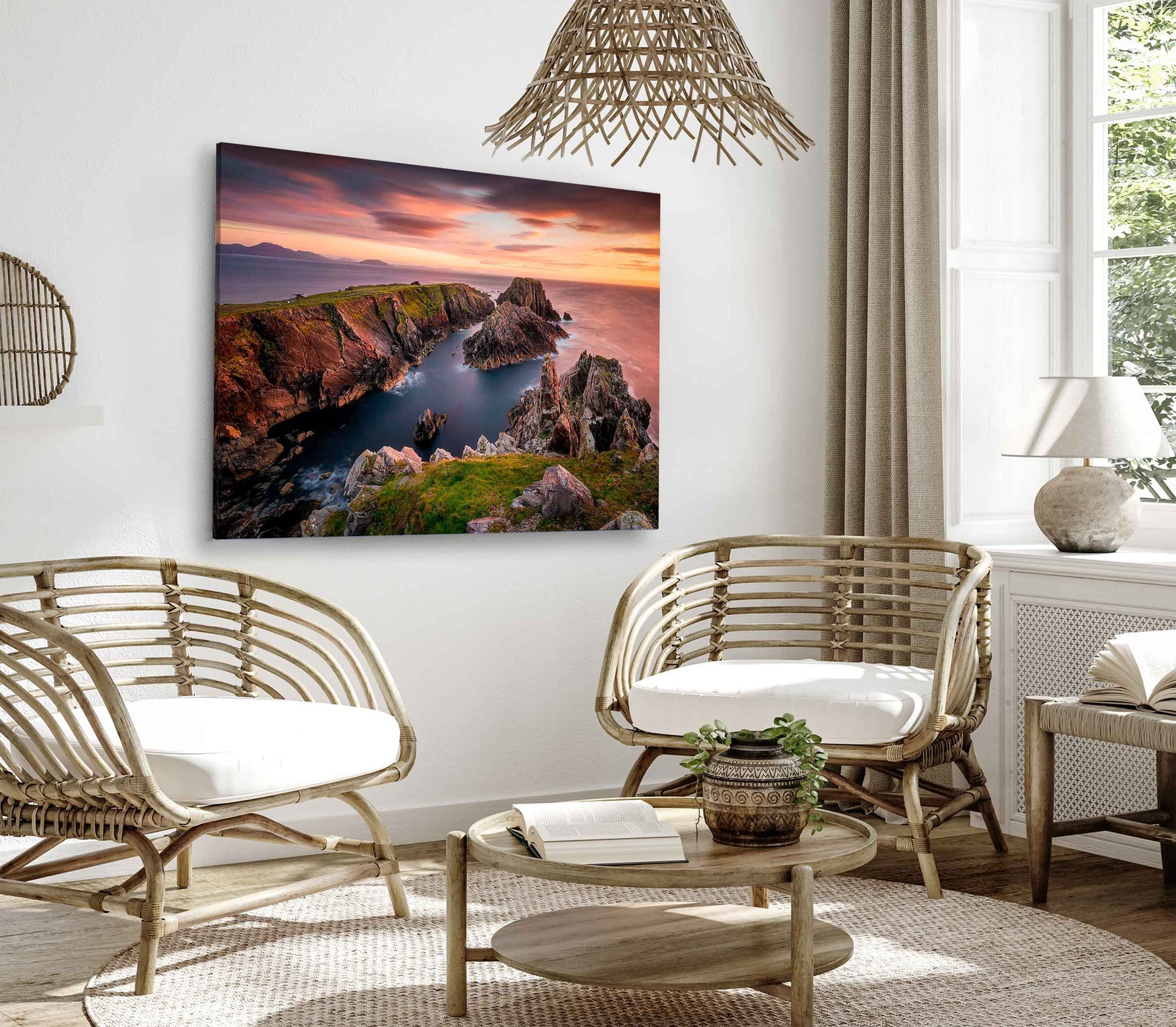 Bella Home Majestic View of Cliffs at The Sea Print Canvas Ready to hang