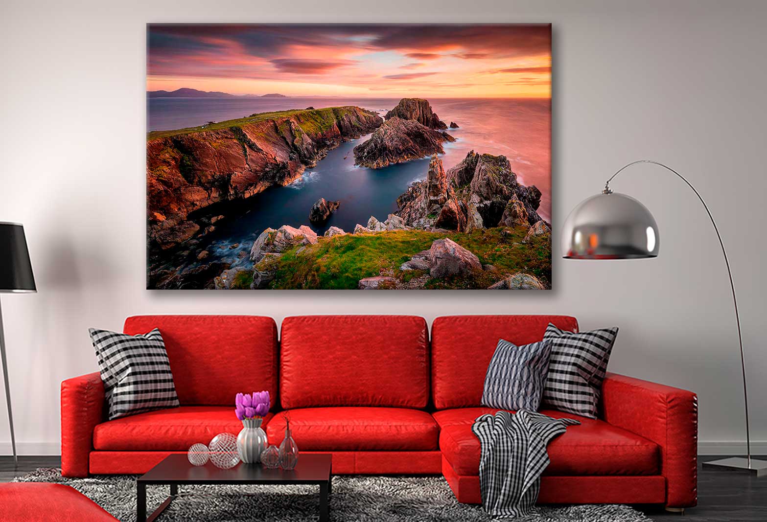 Bella Home Majestic View of Cliffs at The Sea Print Canvas Ready to hang
