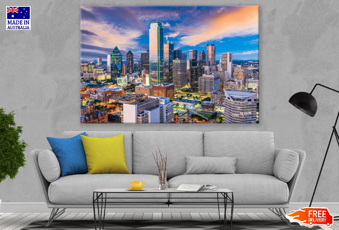 Dallas Skyline View Photograph Texas, USA Print 100% Australian Made