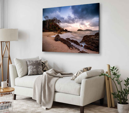 Bella Home The Ocean Under Cloudy Sky Print Canvas Ready to hang