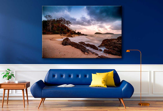 Bella Home The Ocean Under Cloudy Sky Print Canvas Ready to hang