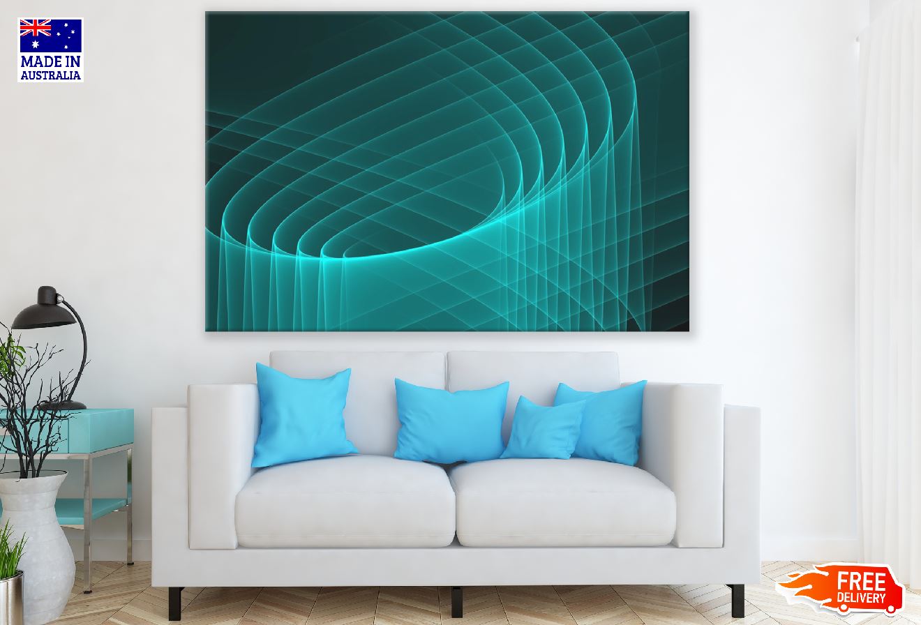 Blue Lines 3D Abstract Design Print 100% Australian Made