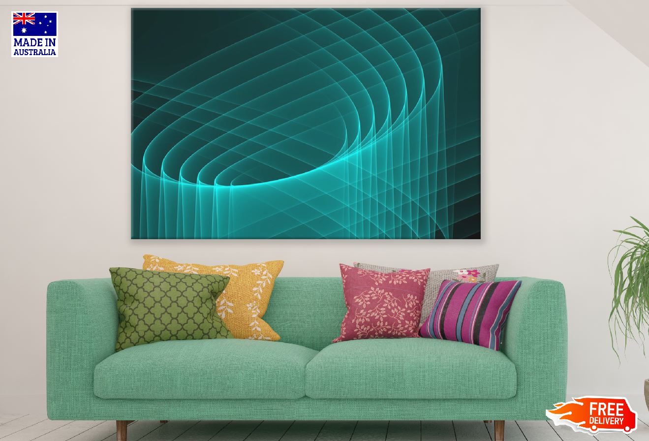 Blue Lines 3D Abstract Design Print 100% Australian Made
