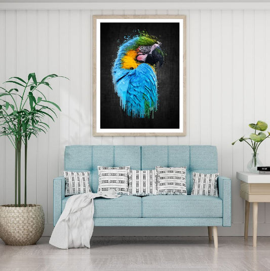 Colorful Macaw Portrait Painting Home Decor Premium Quality Poster Print Choose Your Sizes