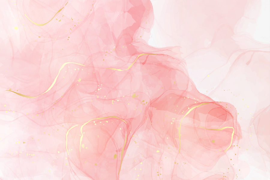 White Pink & Gold Lines Abstract Design Print 100% Australian Made
