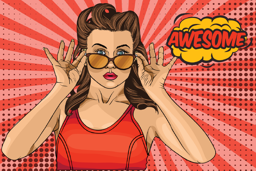 Awsome Quote & Fashion Girl Illustration Print 100% Australian Made