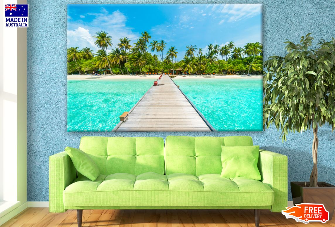 Stunning Beach & Wooden Pier Print 100% Australian Made