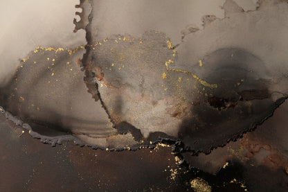 Dark Brown Black & Gold Abstract Design Print 100% Australian Made