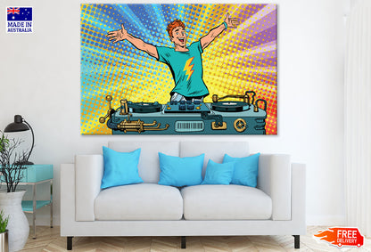 Dj Player Colorful Vector Print 100% Australian Made