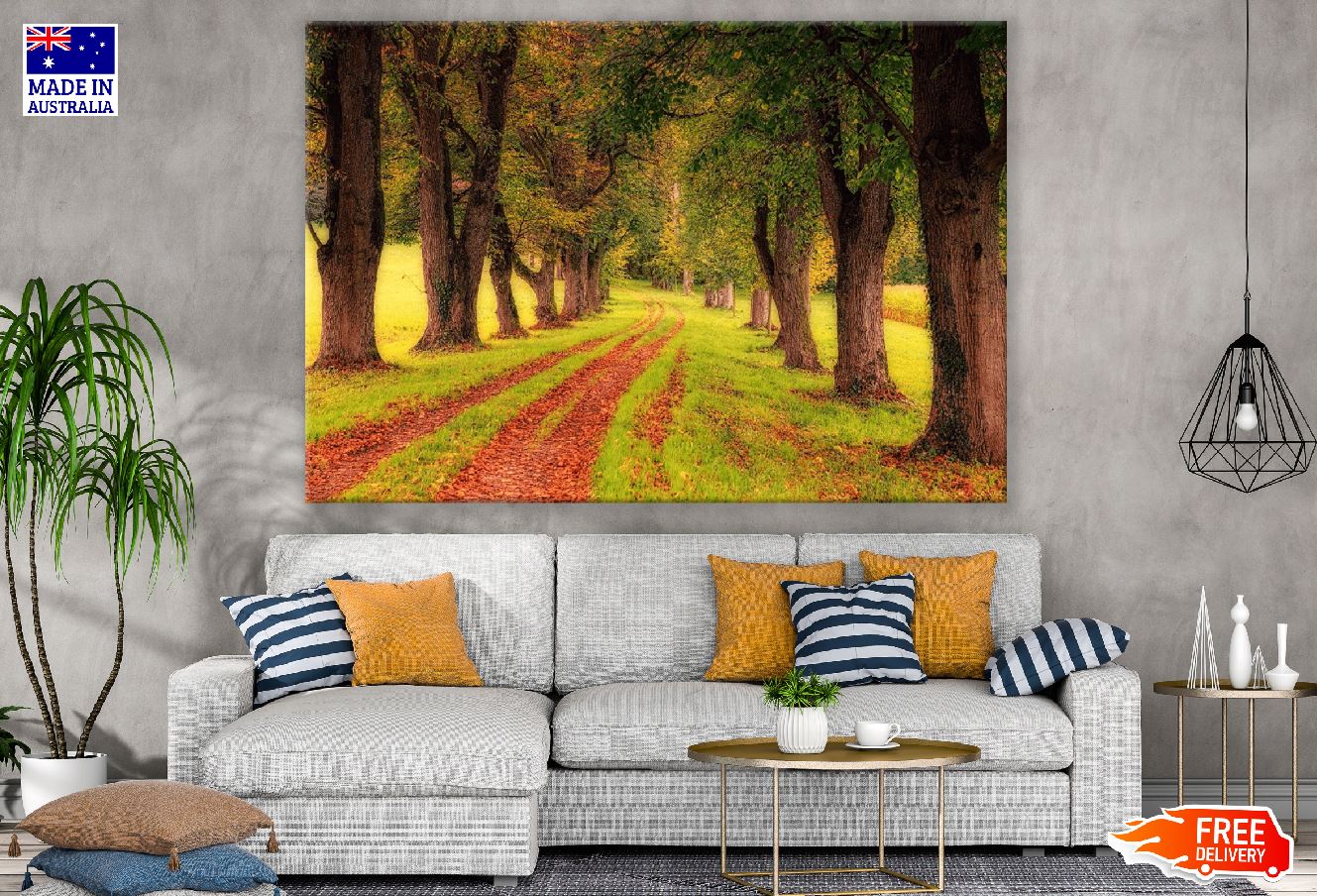 Tree Pathway Autumn Photograph Print 100% Australian Made