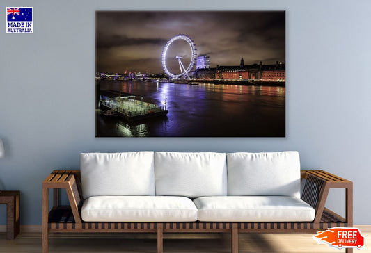 Millennium Wheel on South Bank of the River Thames in London Print 100% Australian Made