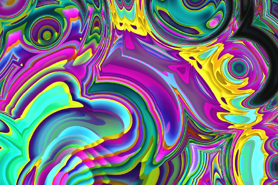 Pink Yellow & Green Abstract Design Print 100% Australian Made