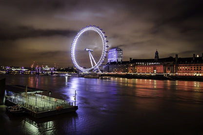 Millennium Wheel on South Bank of the River Thames in London Print 100% Australian Made