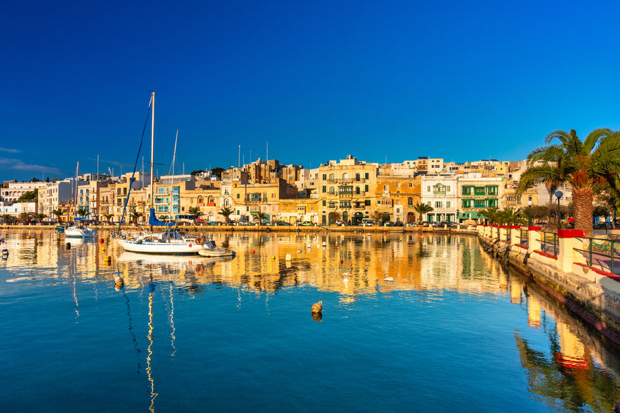 Marina of Birgu at Sunset Malta Photograph Print 100% Australian Made