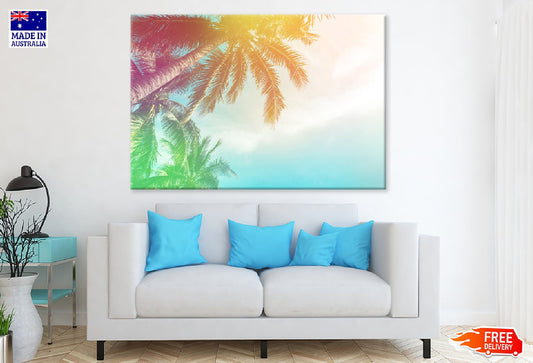 Palm Tree & Colorful Bokeh View Photograph Print 100% Australian Made