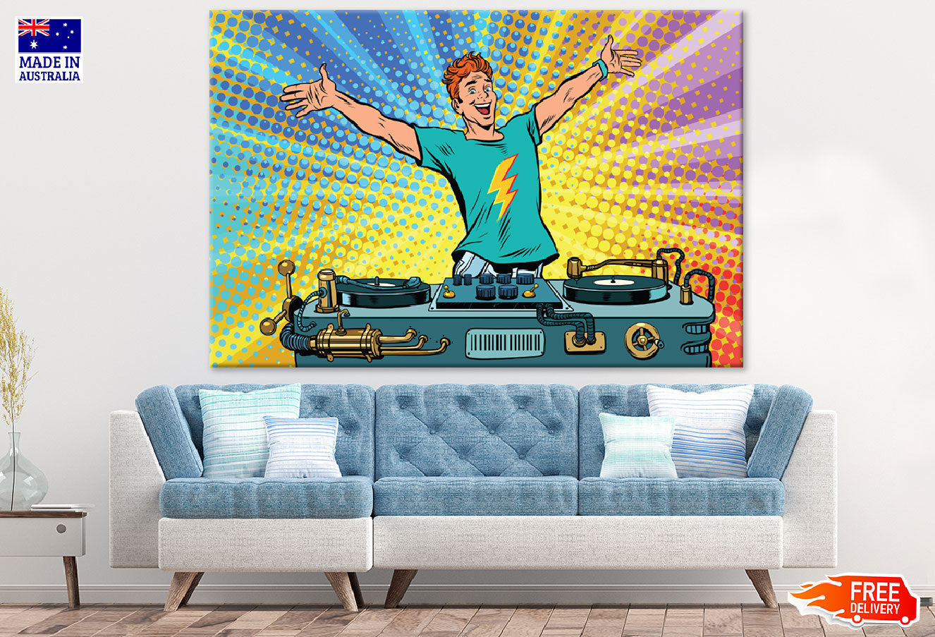 Dj Player Colorful Vector Print 100% Australian Made