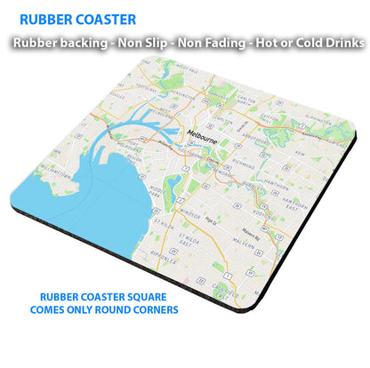 Snapper Rocks & The Tweed River Coasters Wood & Rubber - Set of 6 Coasters