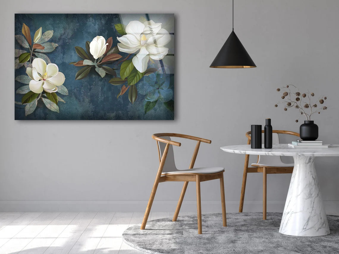 Flowers Painting Acrylic Glass Print Tempered Glass Wall Art 100% Made in Australia Ready to Hang