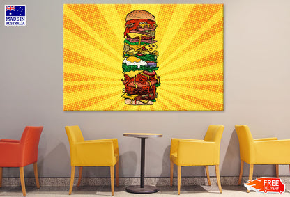 Huge Burger Illustration Print 100% Australian Made