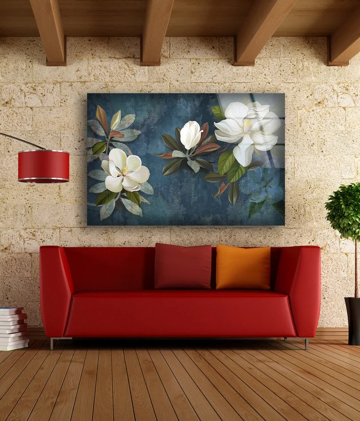 Flowers Painting Acrylic Glass Print Tempered Glass Wall Art 100% Made in Australia Ready to Hang