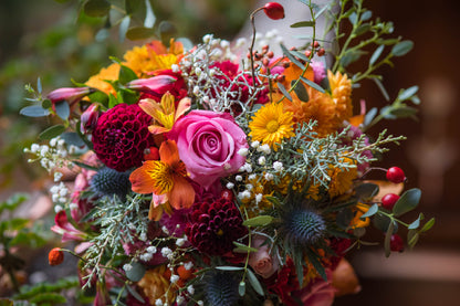 Colorful Flowers Bouquet View Photograph Print 100% Australian Made