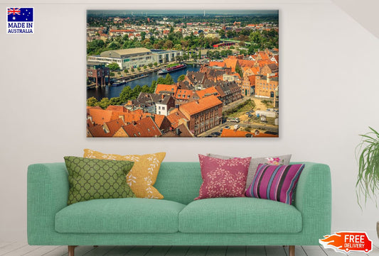 Hanseatic City Aerial View Photograph, Germany Print 100% Australian Made