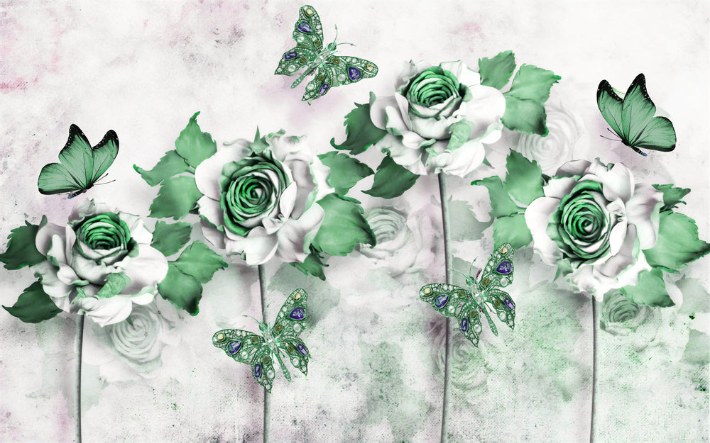 Butterflies & Flowers 3D Design Home Decor Premium Quality Poster Print Choose Your Sizes