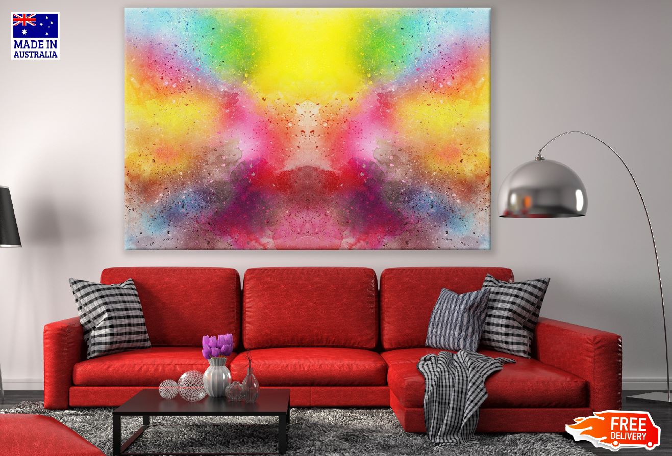 Red Yellow Smoke Abstract Design Print 100% Australian Made