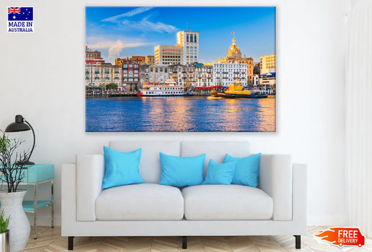 Savannah, Georgia, USA Riverfront Skyline Photograph Print 100% Australian Made