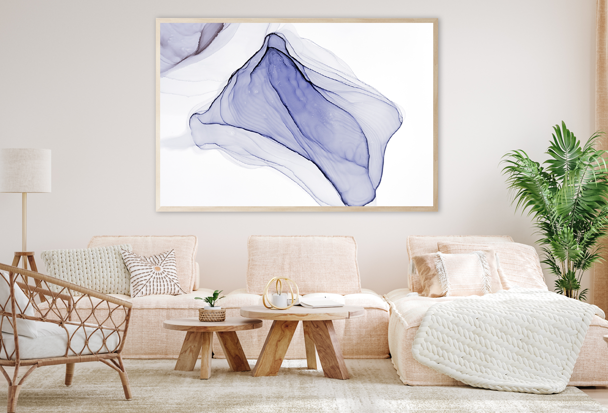 Blue & White Abstract Design Home Decor Premium Quality Poster Print Choose Your Sizes