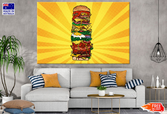 Huge Burger Illustration Print 100% Australian Made