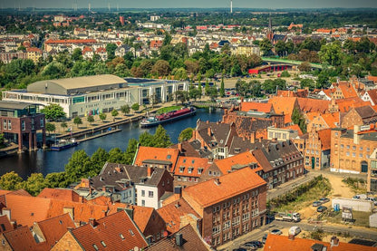 Hanseatic City Aerial View Photograph, Germany Print 100% Australian Made