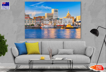 Savannah, Georgia, USA Riverfront Skyline Photograph Print 100% Australian Made