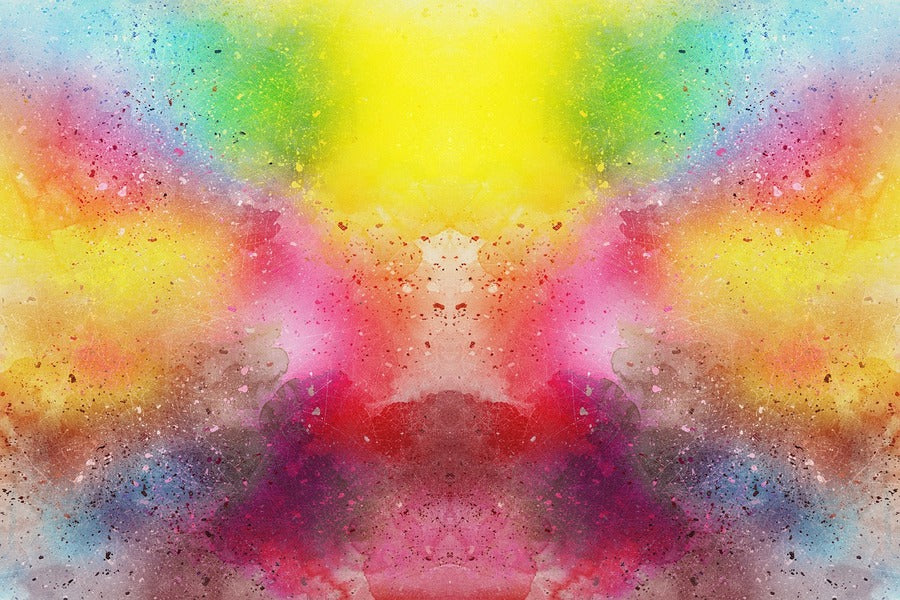 Red Yellow Smoke Abstract Design Print 100% Australian Made