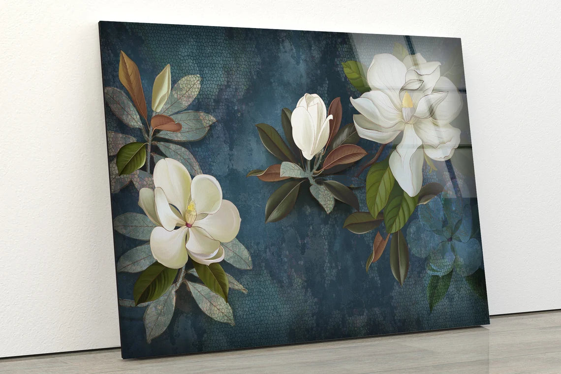 Flowers Painting Acrylic Glass Print Tempered Glass Wall Art 100% Made in Australia Ready to Hang