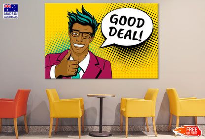 Good Deal Quote & Business Man Vector Print 100% Australian Made