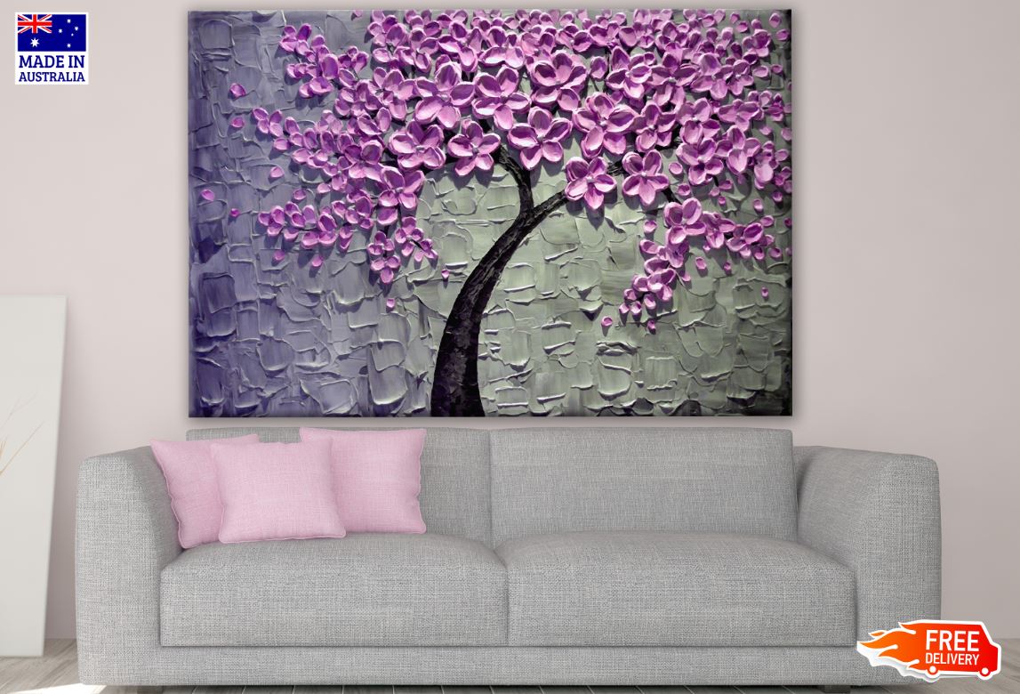 Purple Flower 3D Design Print 100% Australian Made